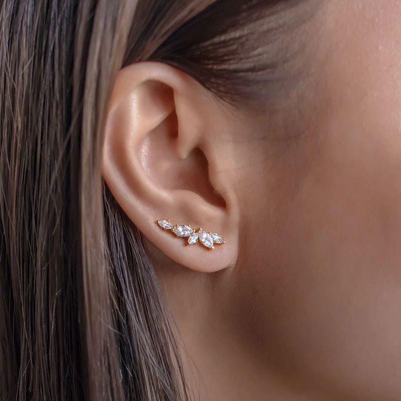 Sweet Leaf Flower Stud Earring