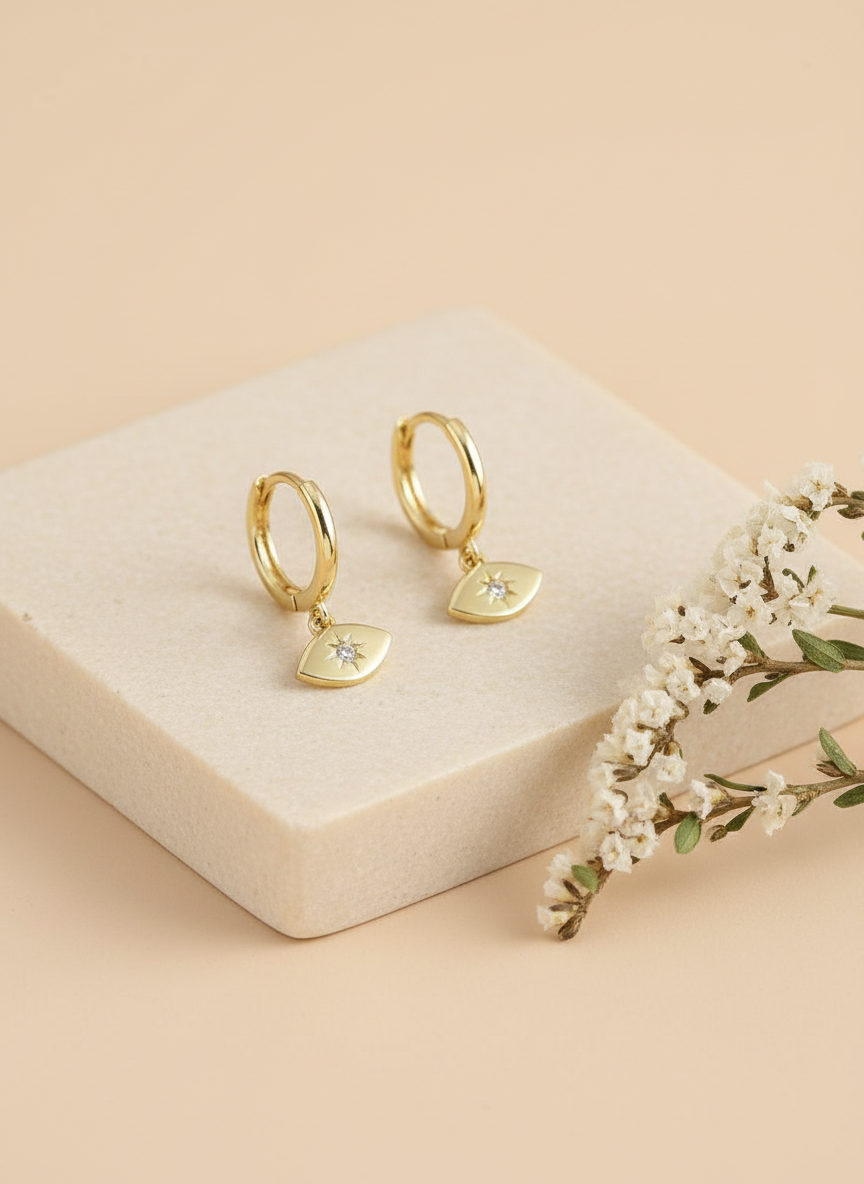 Evil Eye Mini Hoop Earring