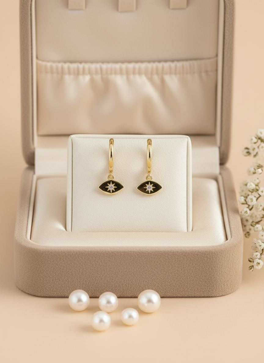 Evil Eye Mini Hoop Earring