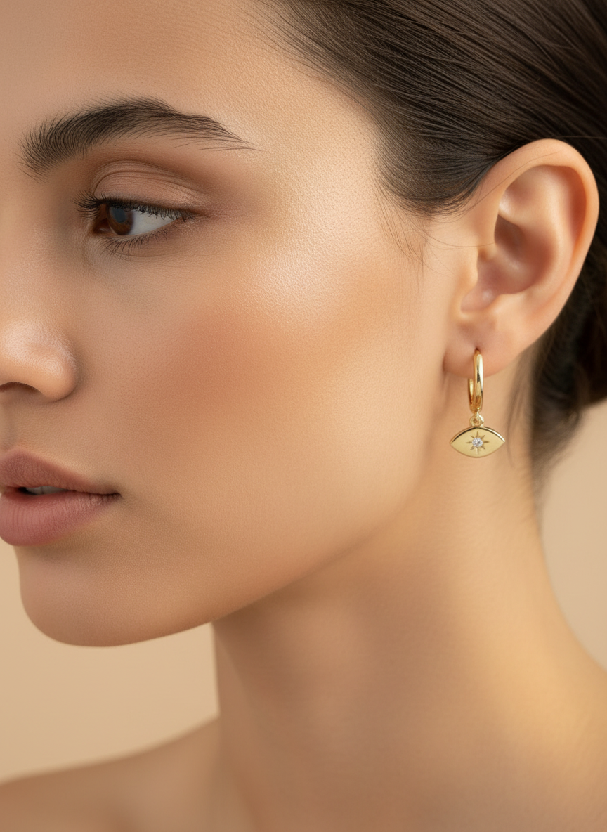 Evil Eye Mini Hoop Earring