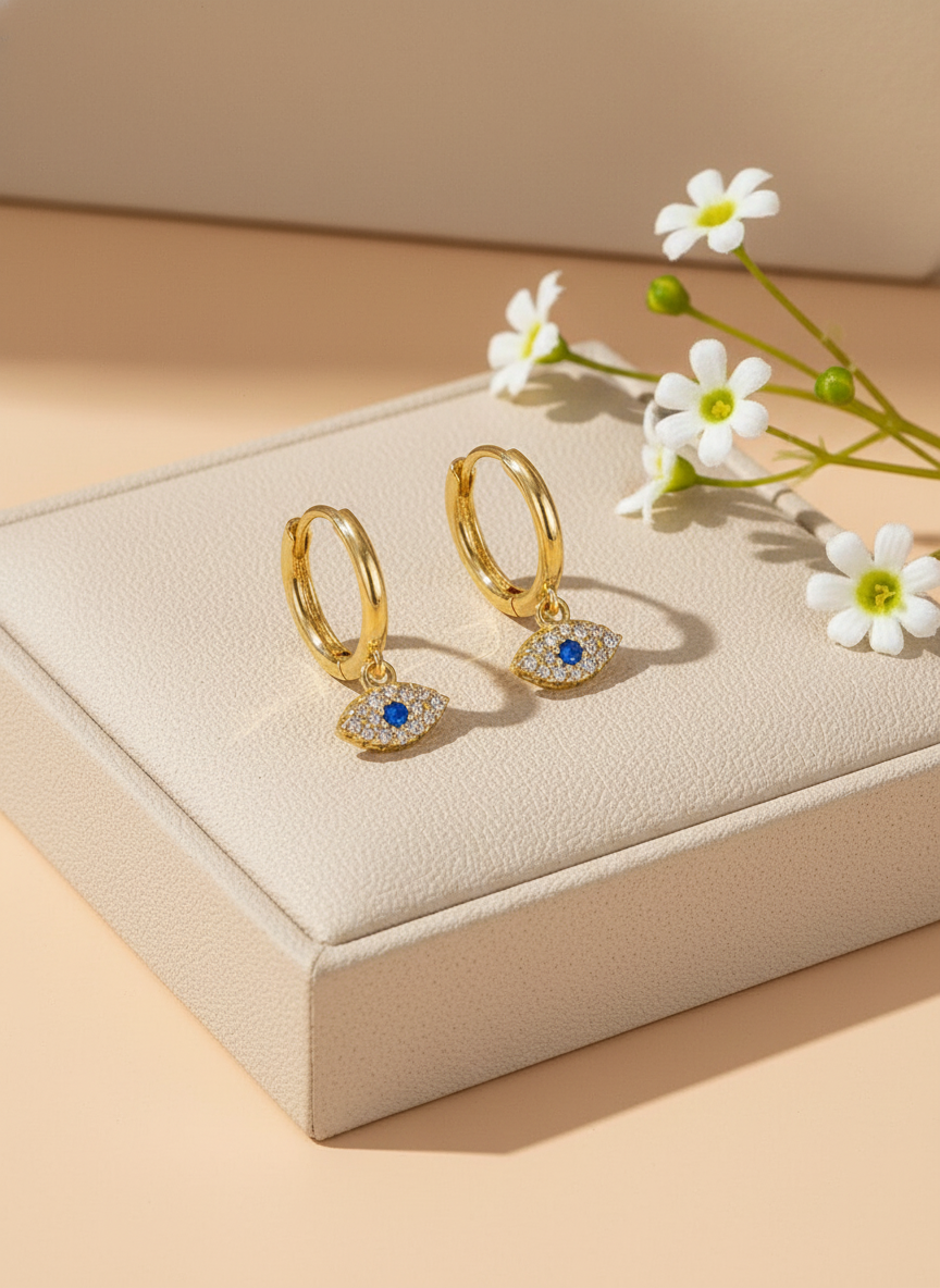 Evil Eye Mini Hoop Earring