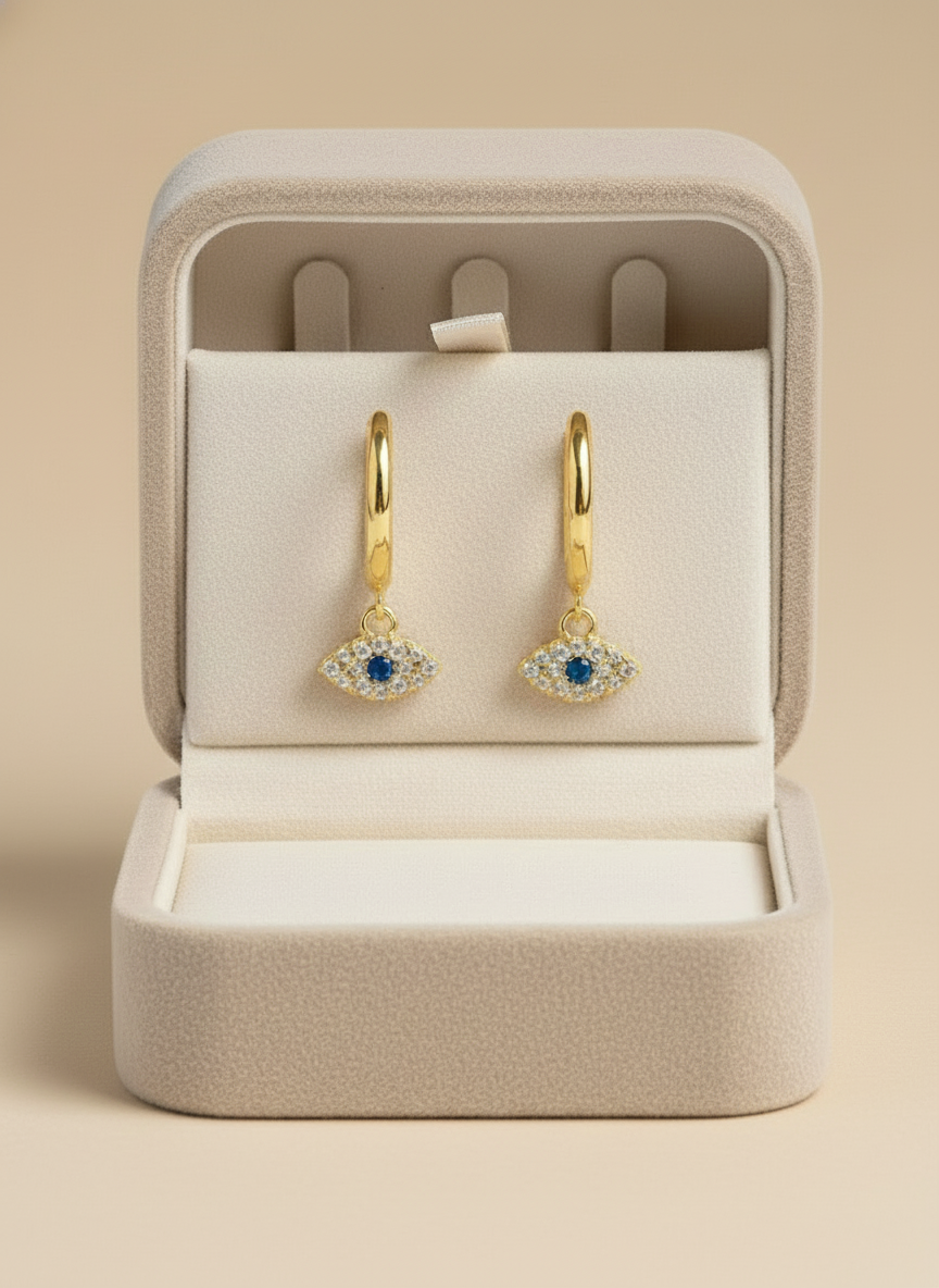 Evil Eye Mini Hoop Earring