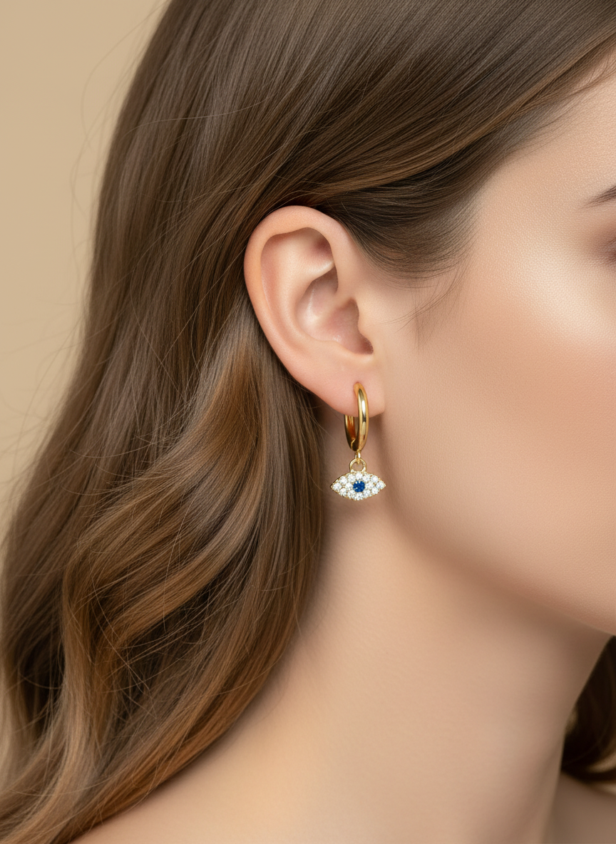 Evil Eye Mini Hoop Earring
