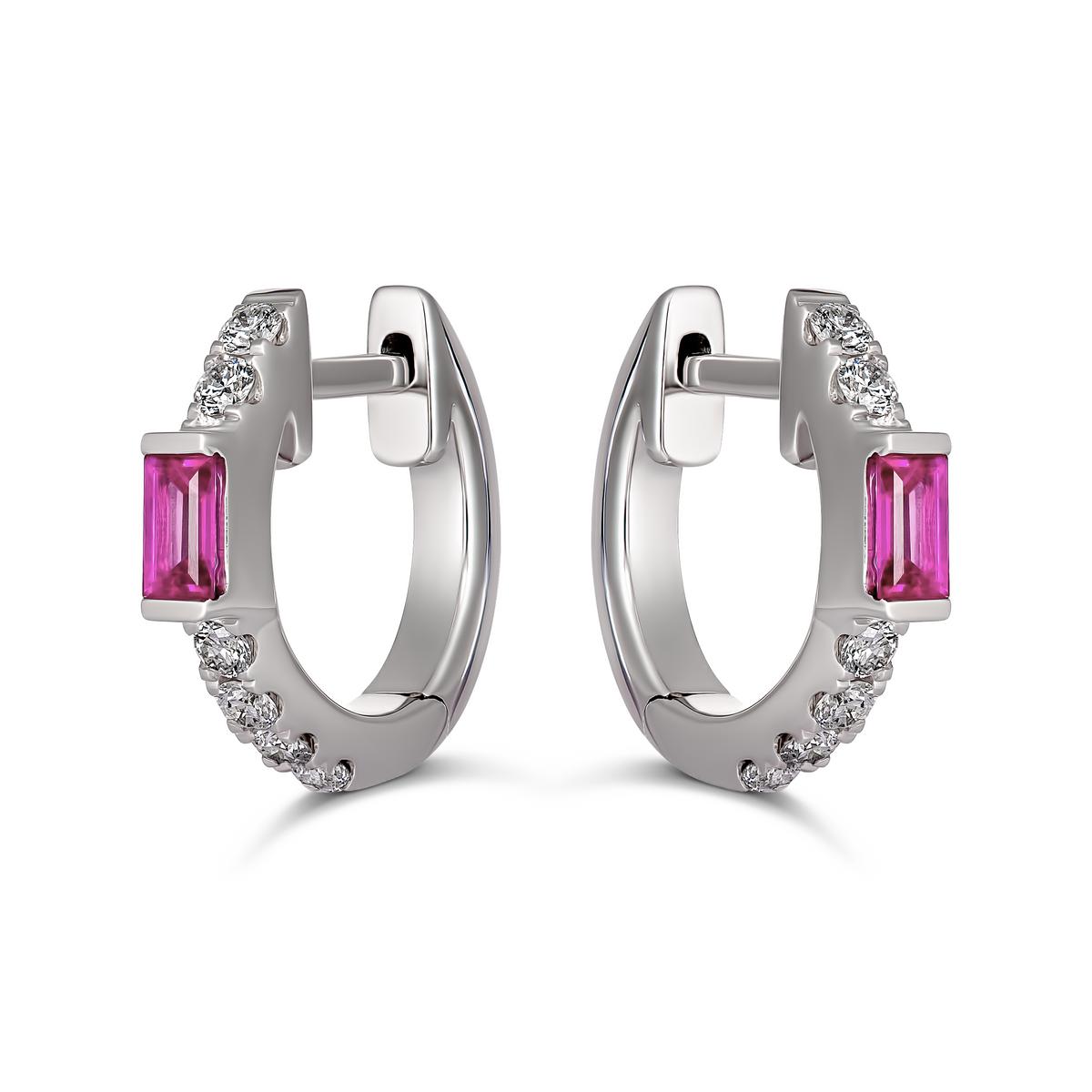 Purple Diamond Huggy Mini Hoop Earrings