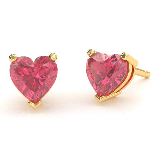 Pink Heart Shape Stud Earring