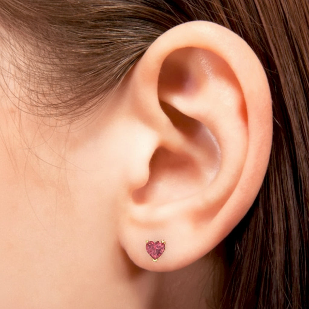 Pink Heart Shape Studs