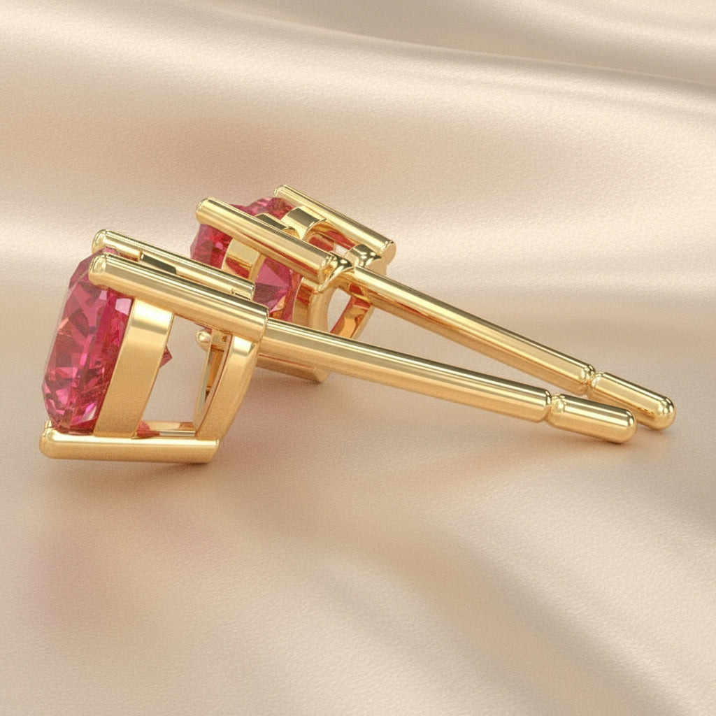 Pink Heart Shape Studs