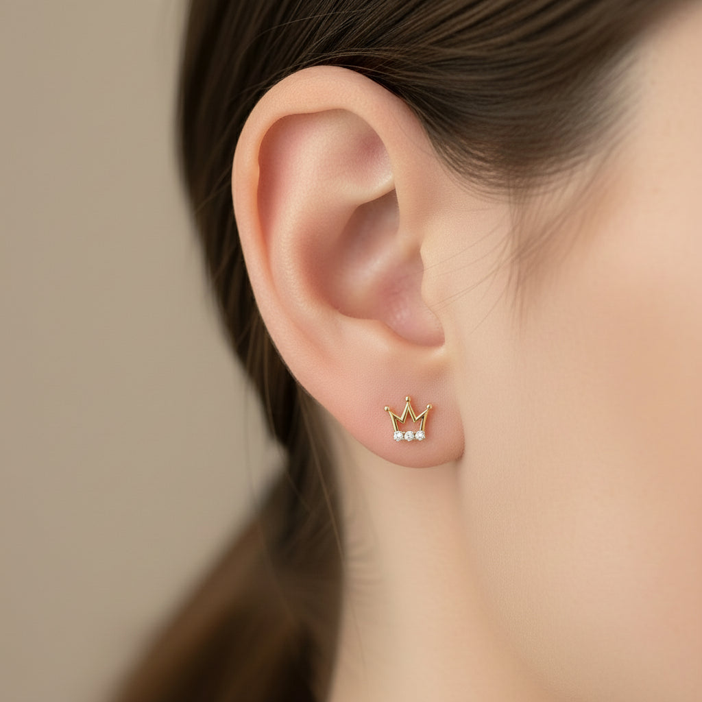 Diamond Crown Studs