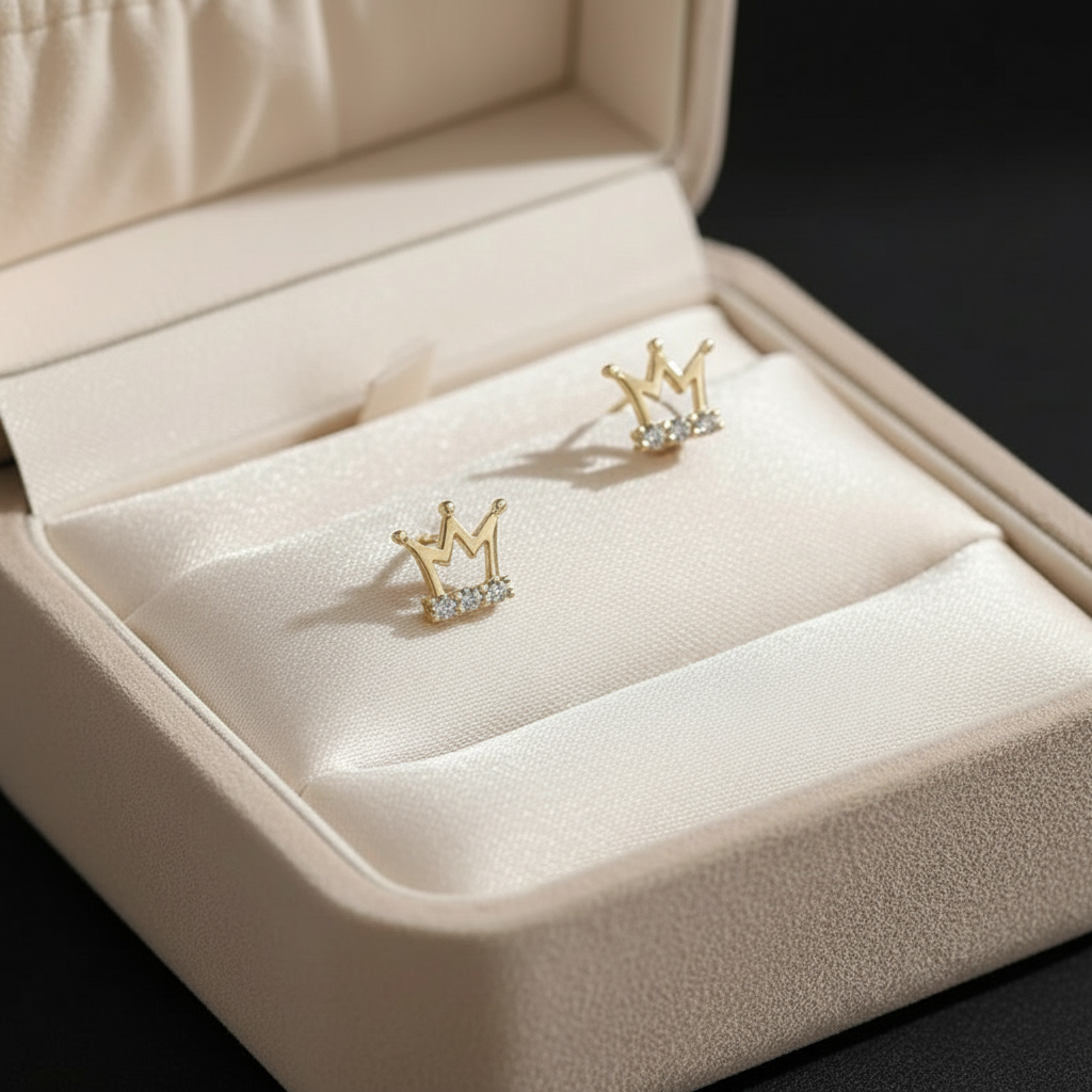 Diamond Crown Studs