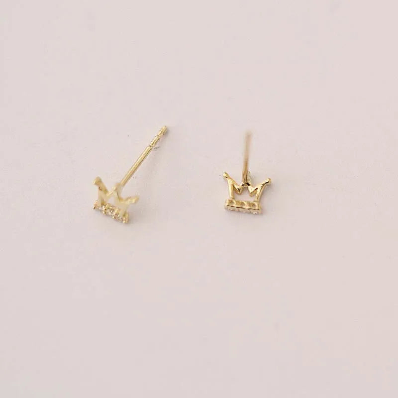 Diamond Crown Stud Earrings