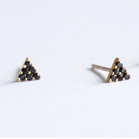 Mini Black Triangle Studs