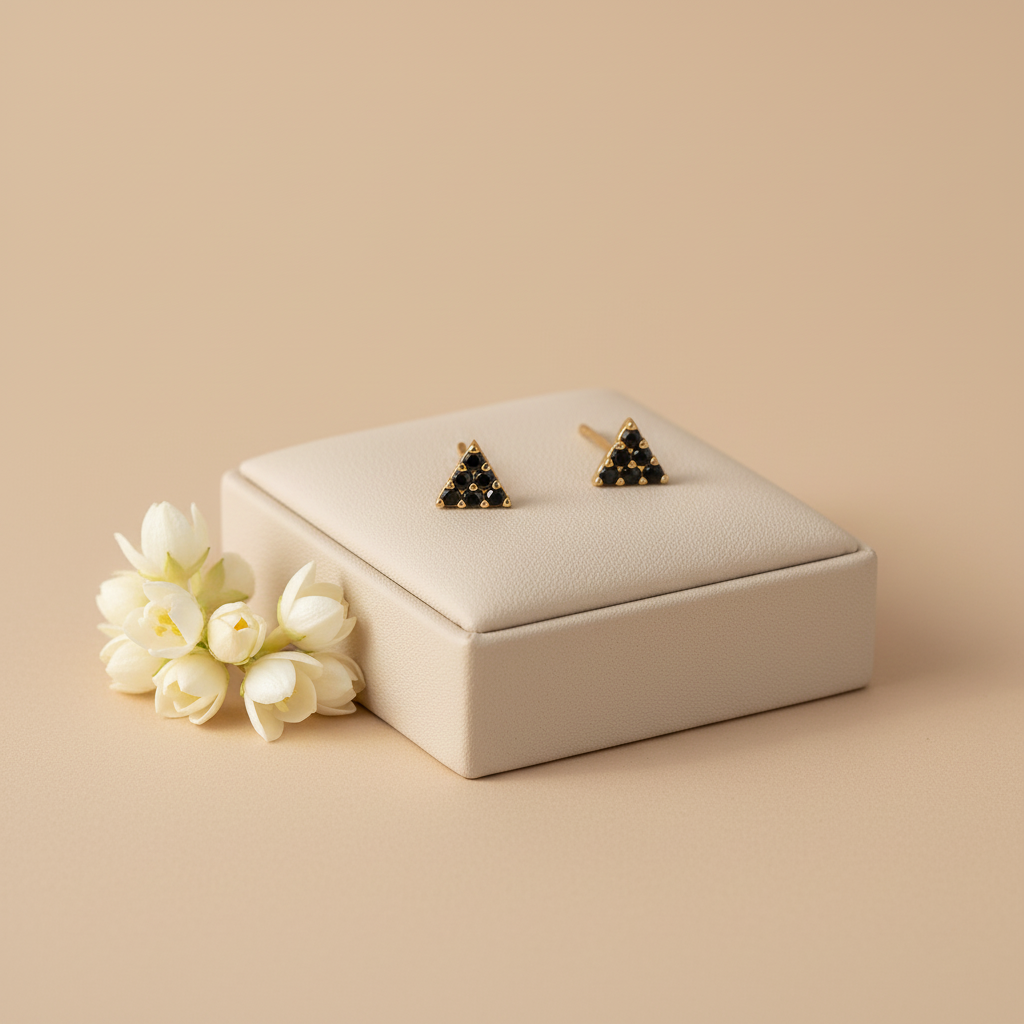 Black Triangle Studs