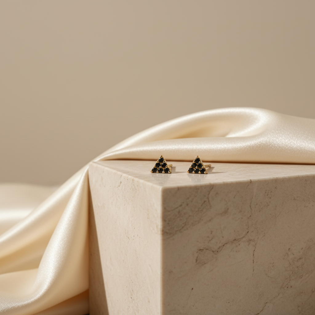 Black Triangle Studs