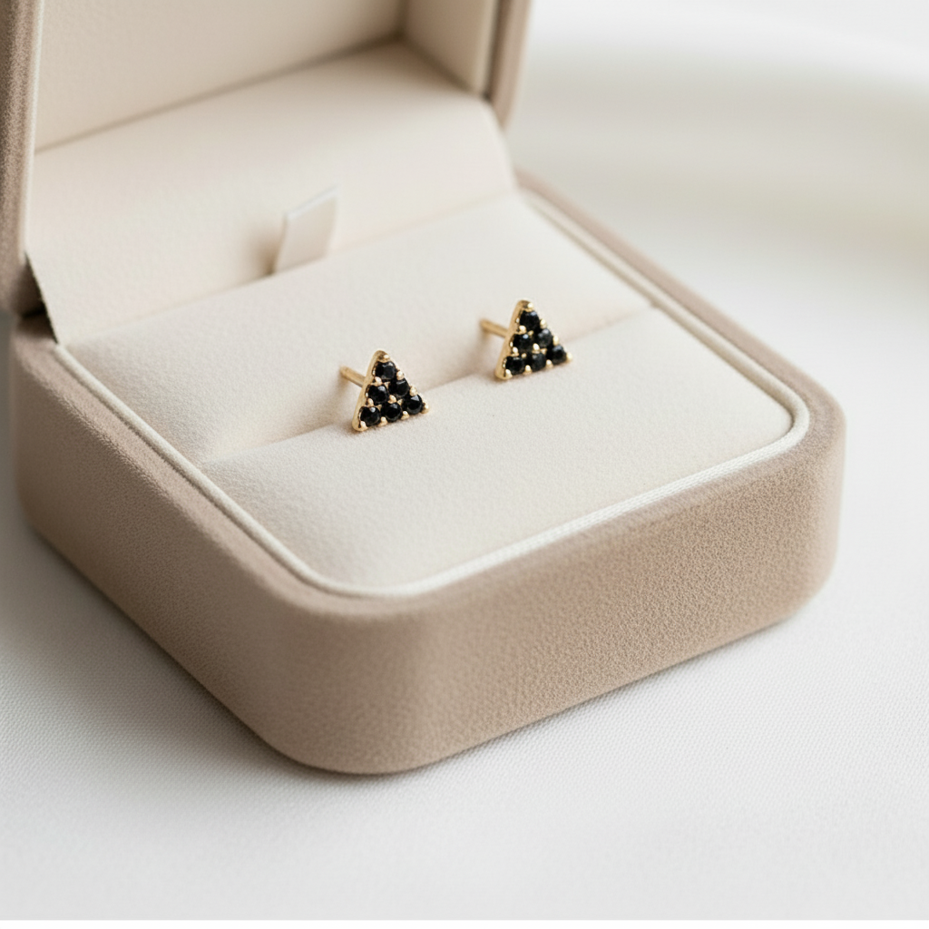 Black Triangle Studs