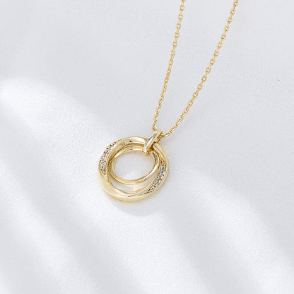 Twist Circle Charm Necklace