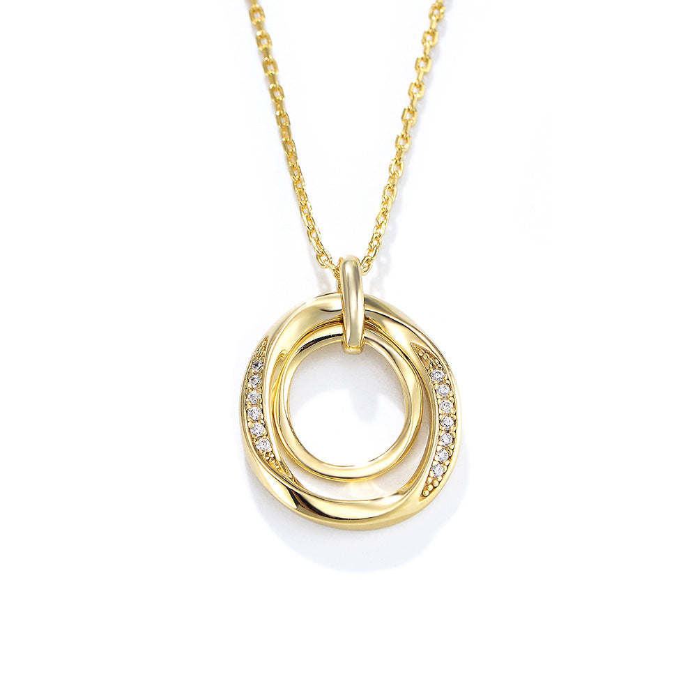 Twist Circle Charm Necklace