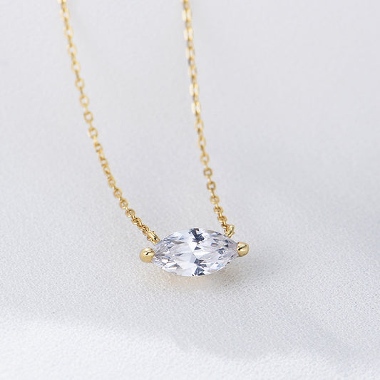 Oval Shape Diamond Pendant Necklace