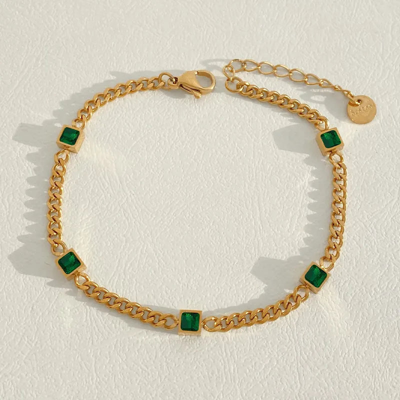 Tiny Square Chain Bracelet