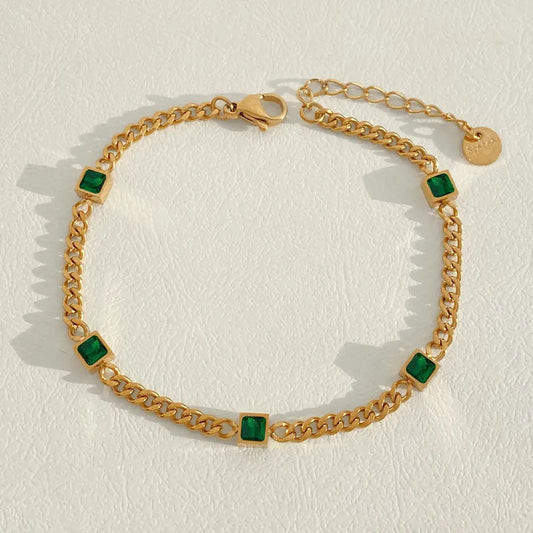 Tiny Square Chain Bracelet