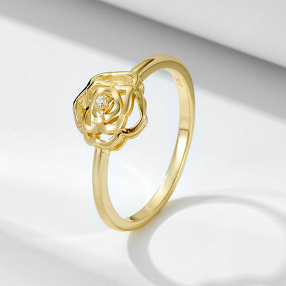 Tiny Diamond Rose Ring