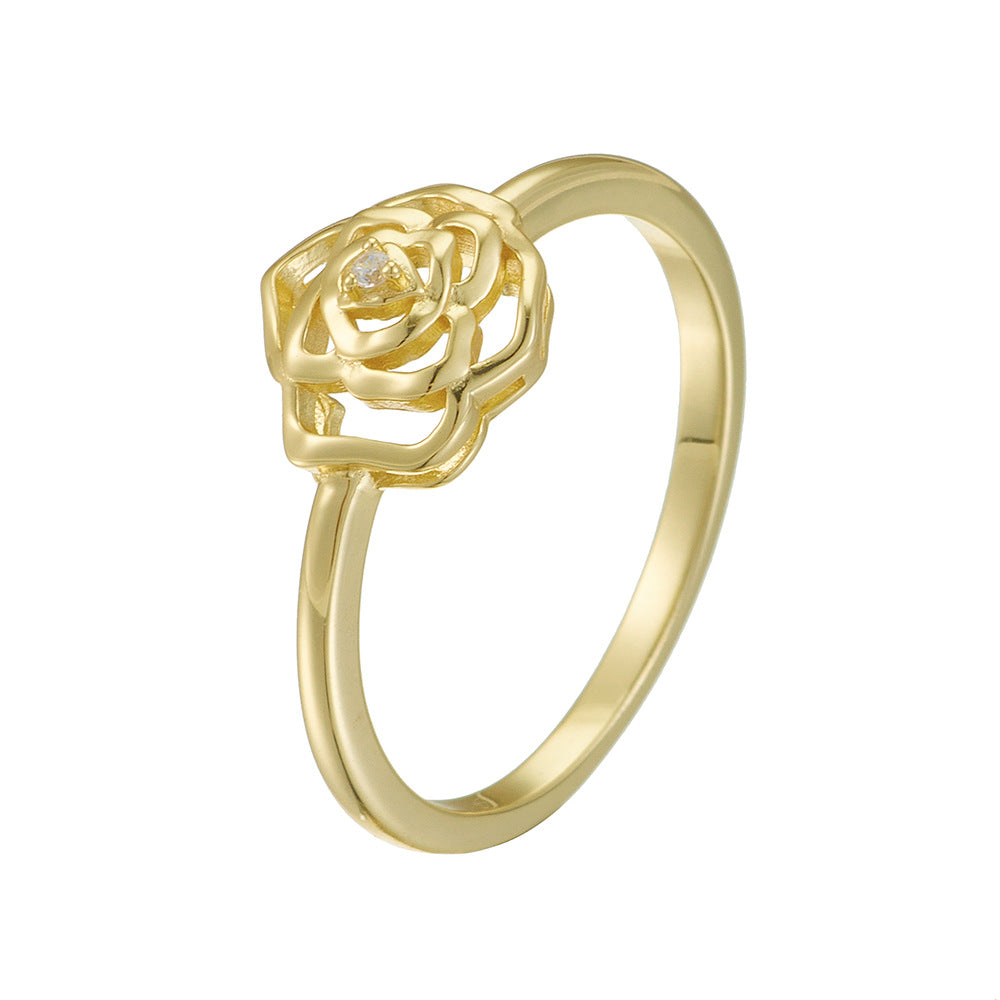 Tiny Diamond Rose Ring