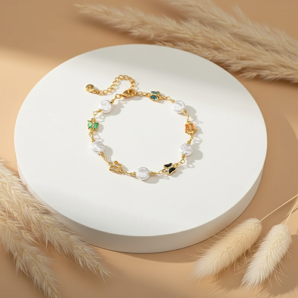 Butterfly Pearl Harmony Bracelet
