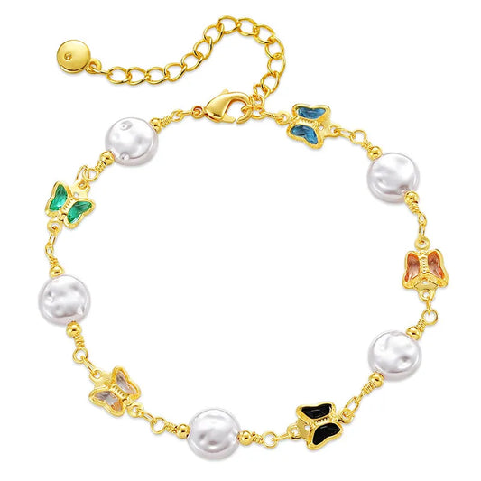 Butterfly Harmony freshwater Pearl Cuff Bracelet