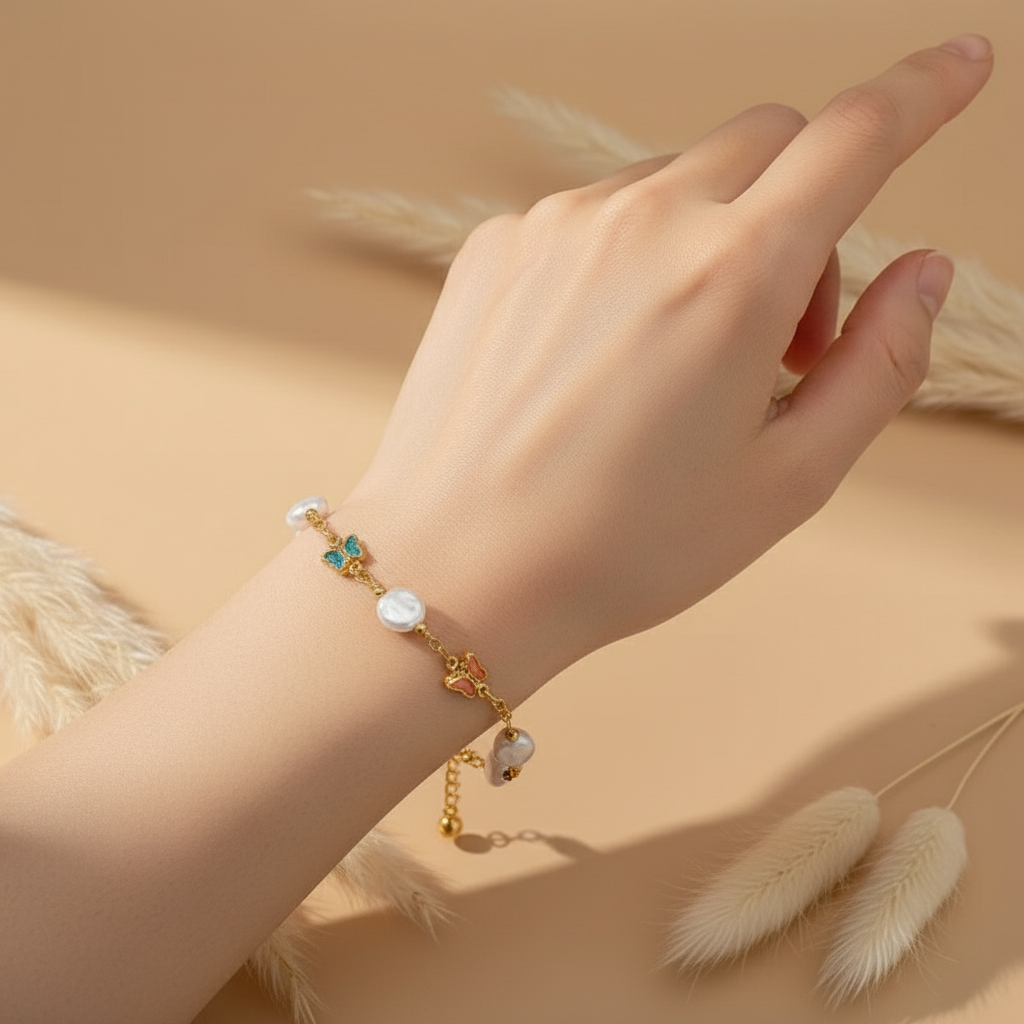Butterfly Pearl Harmony Bracelet