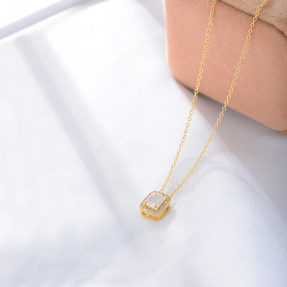 Geometric Square Diamond Pendants Necklace