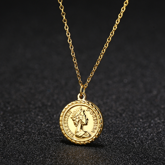 Queen Elizabeth Coin Pendant Necklace