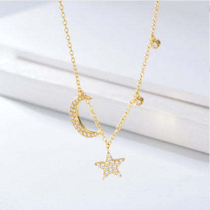 Star Moon Pendant Necklace