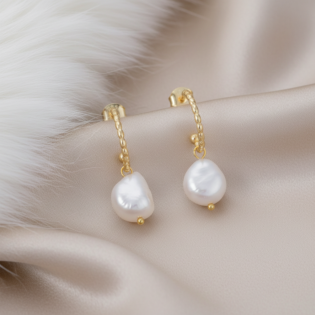 C-Pearl Baroque Drop Earrings
