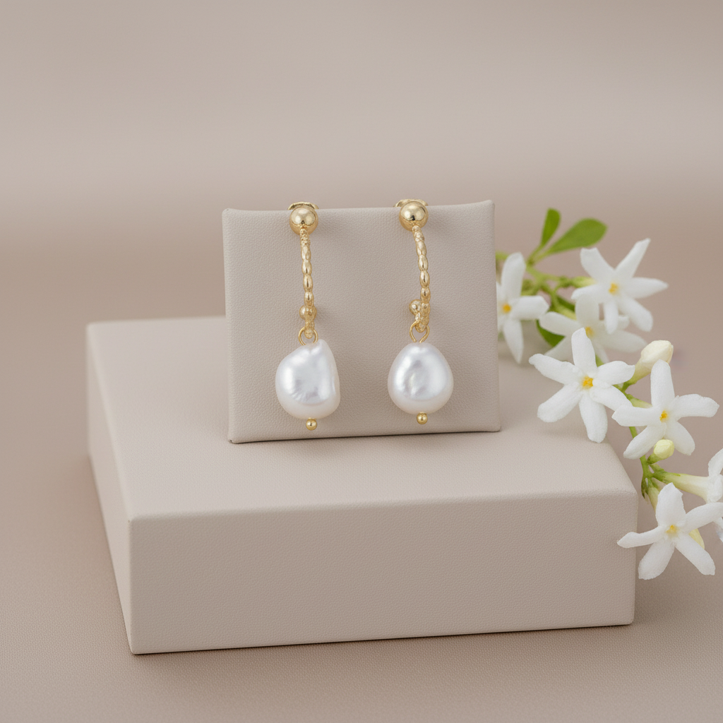 C-Pearl Baroque Drop Earrings