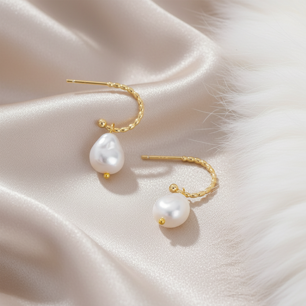 C-Pearl Baroque Drop Earrings