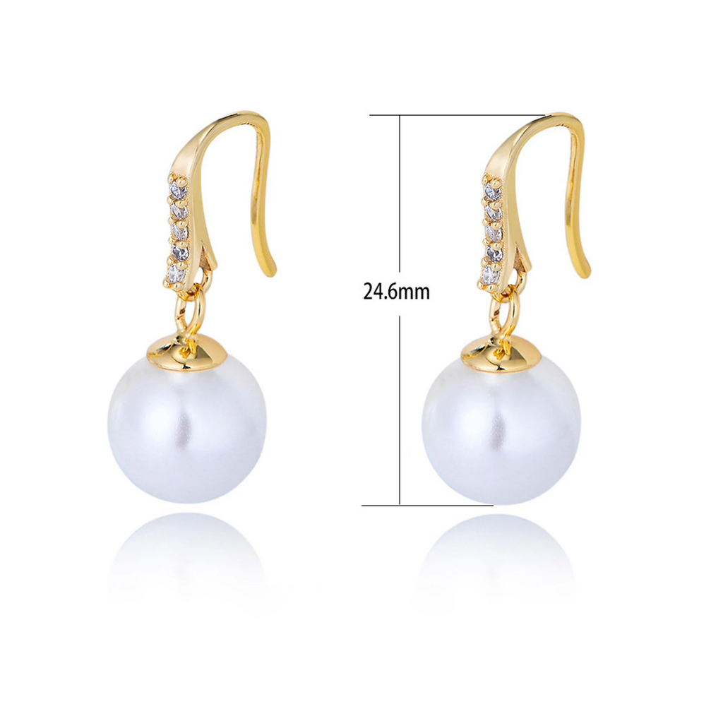 Dainty Pearl Line Drop Earrings