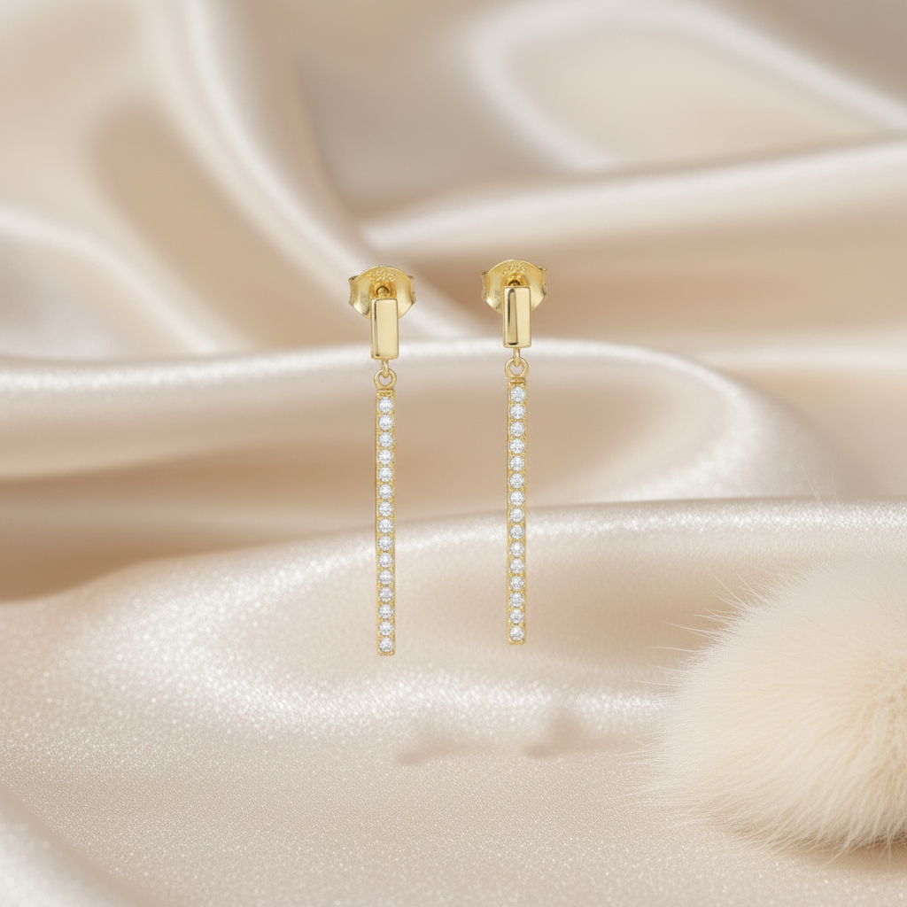 Bar Line Drop Earrings