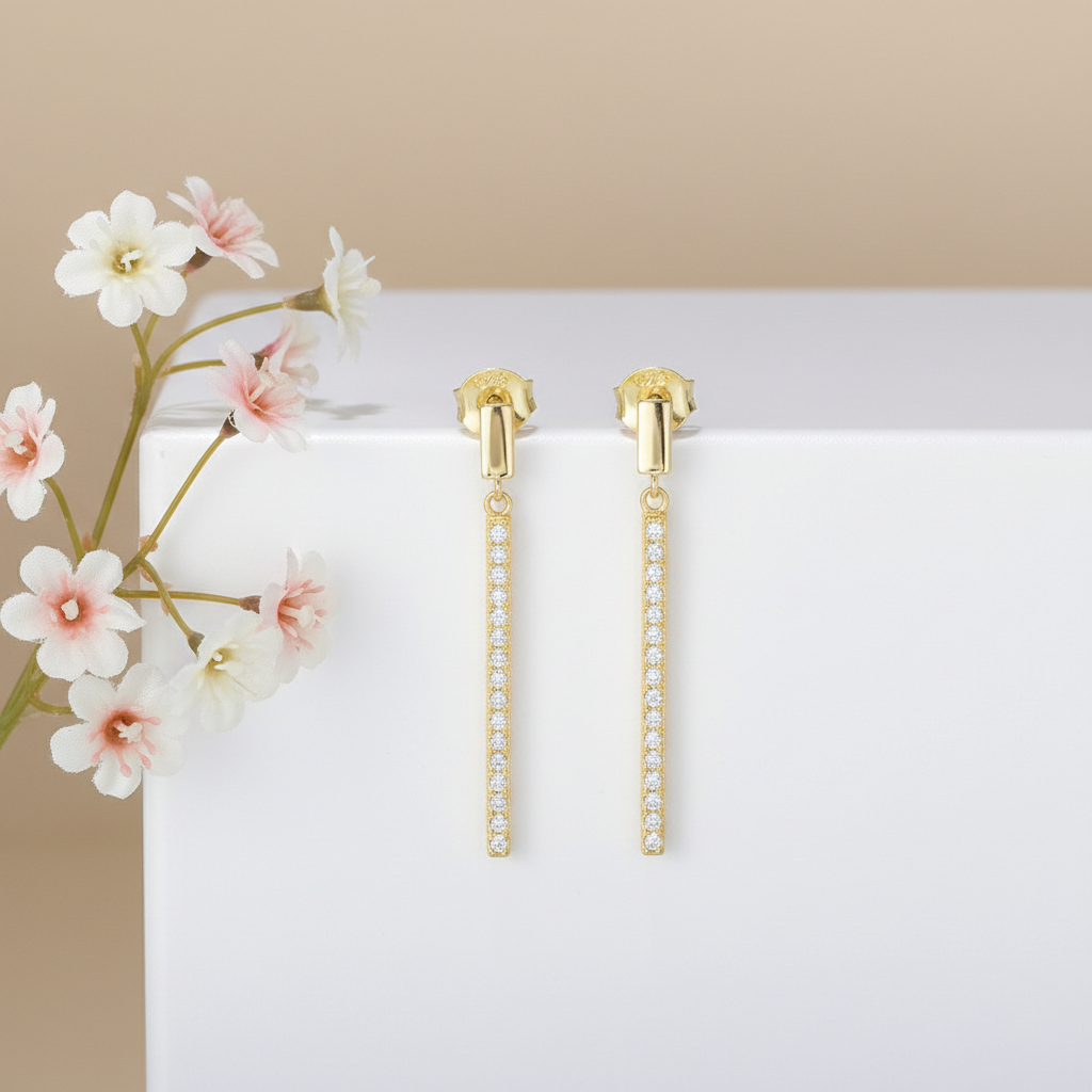 Bar Line Drop Earrings