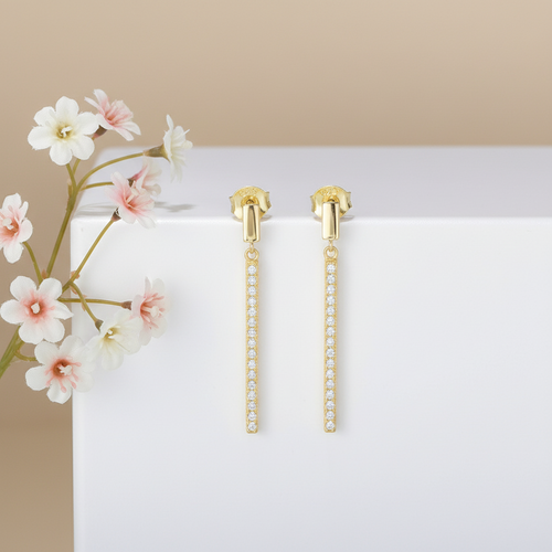 Bar Line Drop Earrings