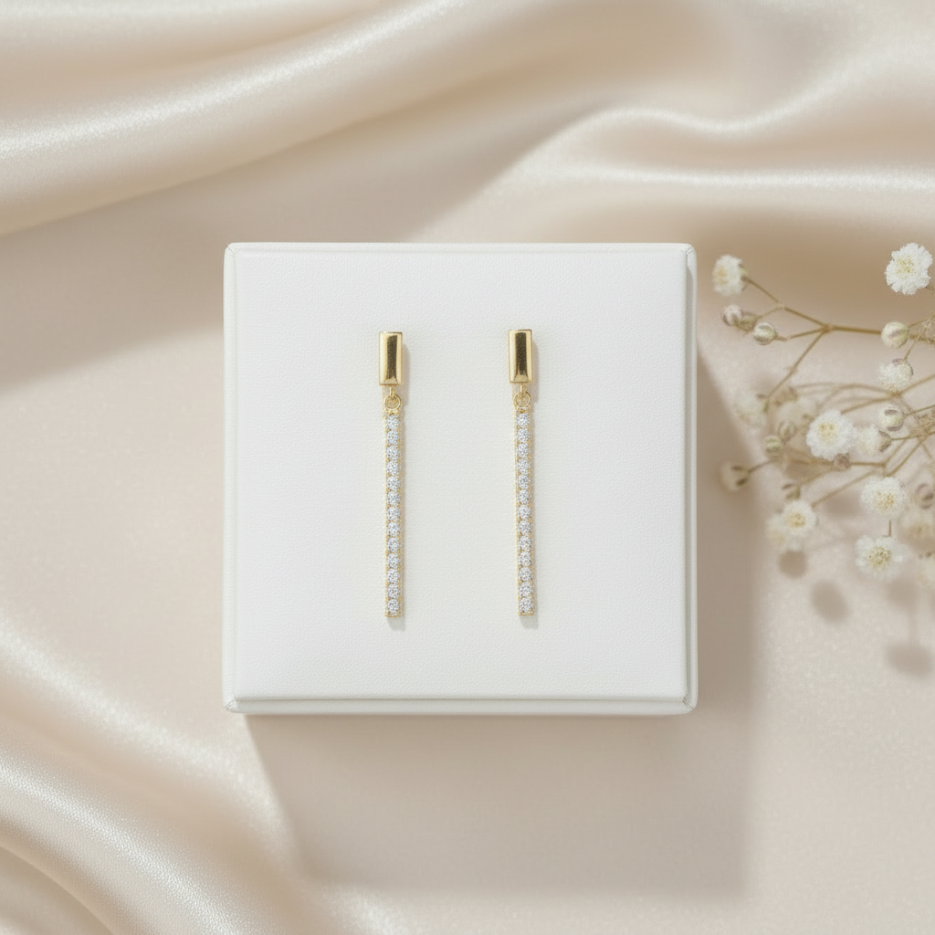 Bar Line Drop Earrings