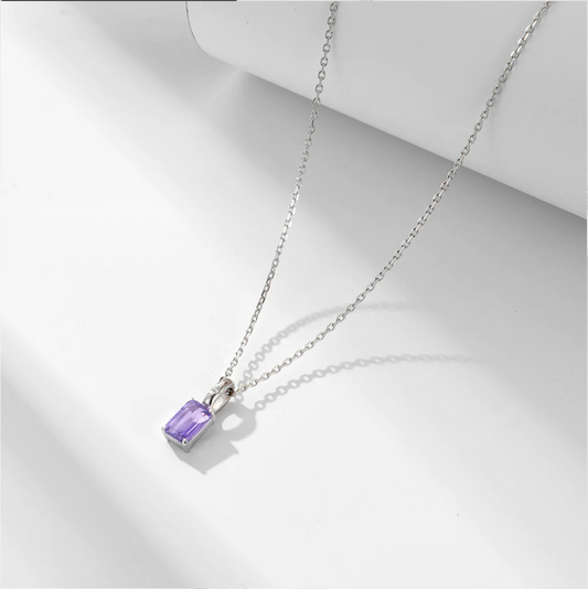 Purple Color Zircon Pendant Necklace