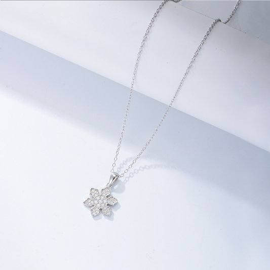 Snowflake Cubic Zirconia Pendant Necklace