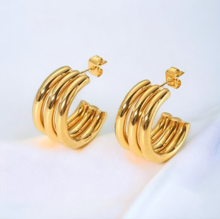 Triple Look Hoop Earrings