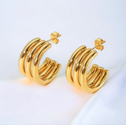 Triple Look Hoop Earrings