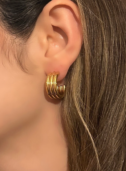 Triple Look Hoop Earrings