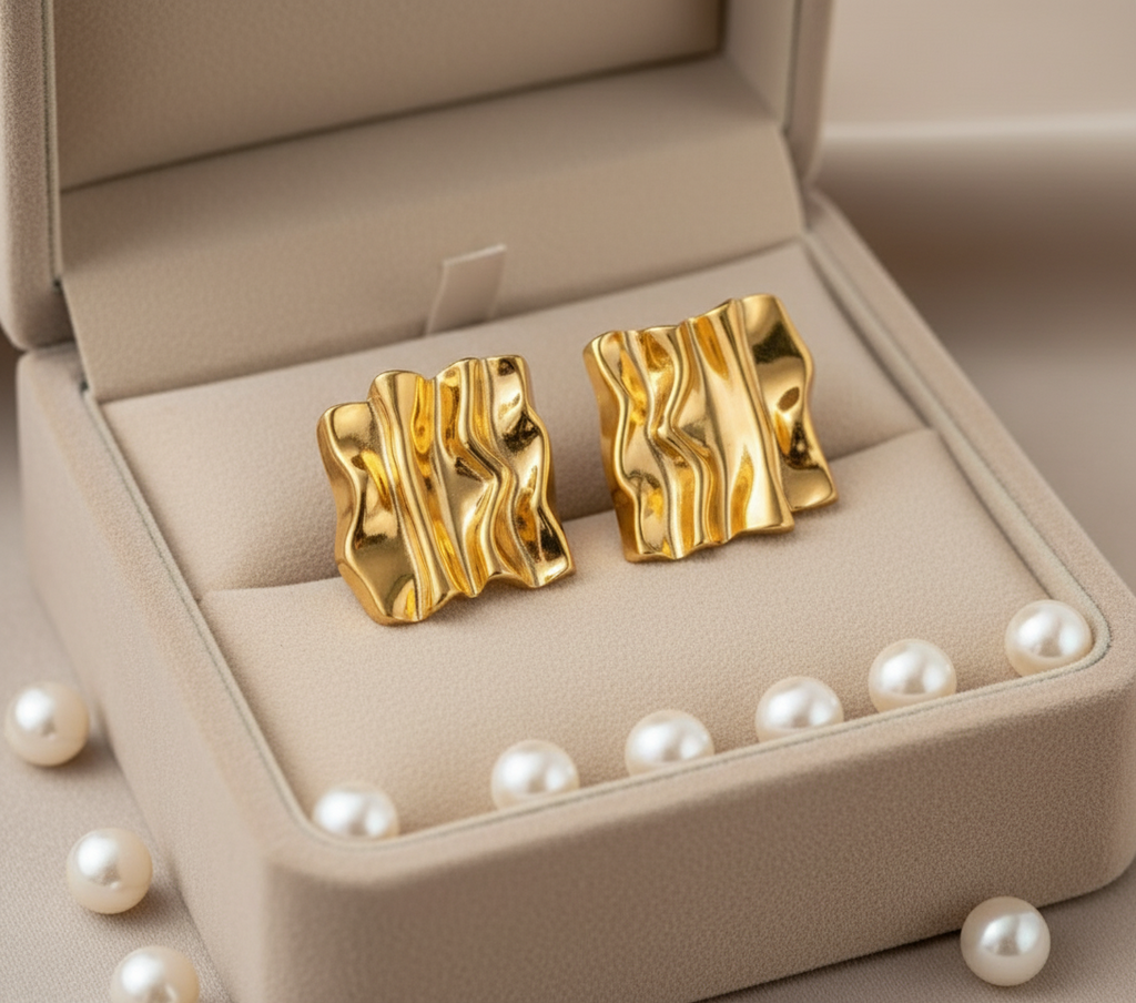 Square Pleated Earring