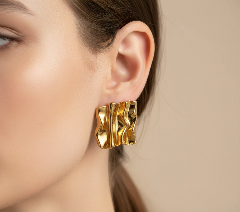 Square Pleated Earring