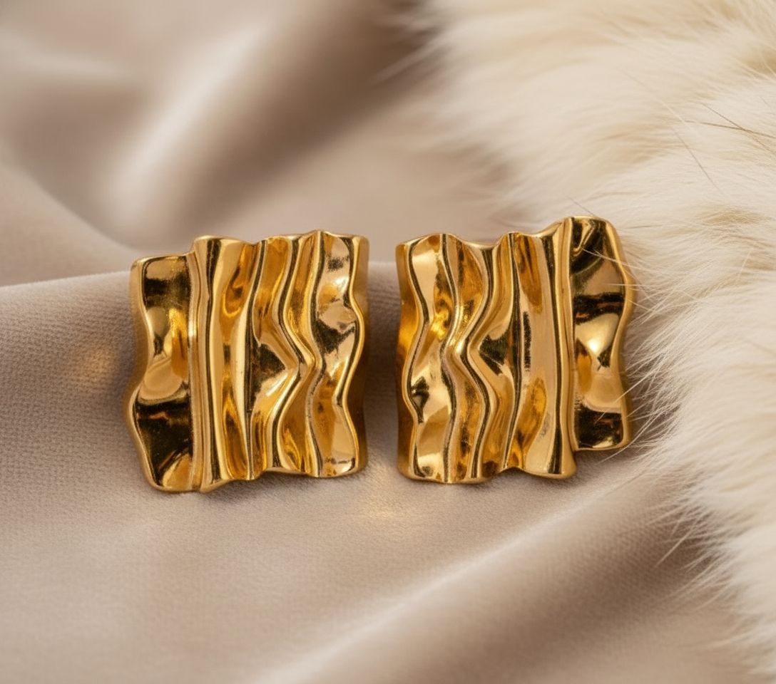 Square Pleated Earring