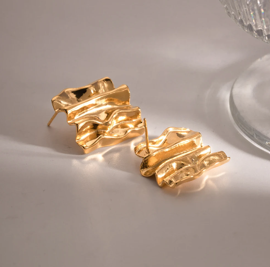 Square Pleated Earrings