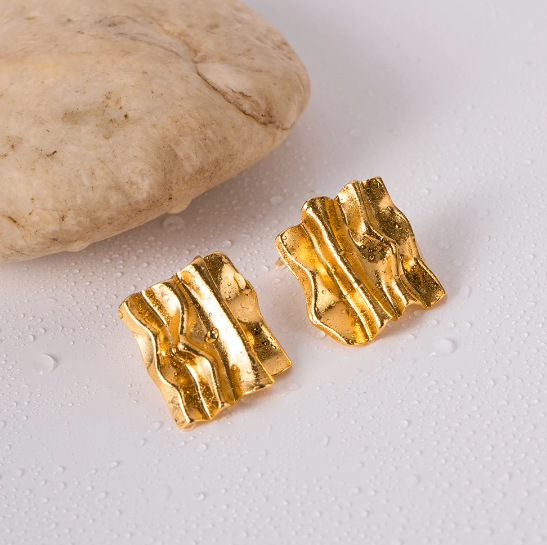 Square Pleated Earrings