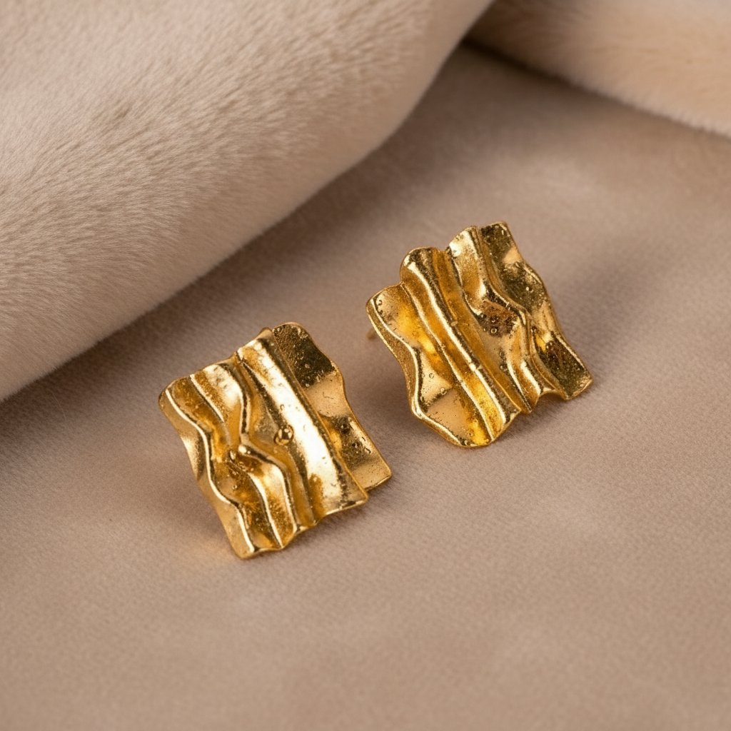 Square Pleated Earring